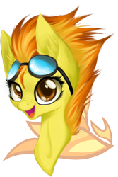 Size: 730x1095 | Tagged: safe, artist:astronomieart, derpibooru import, spitfire, bust, cutie mark, goggles, portrait, solo