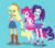 Size: 604x526 | Tagged: safe, derpibooru import, screencap, applejack, pinkie pie, rarity, better together, equestria girls, abstract background, animated, boots, carrying, clothes, confetti, cowboy boots, cute, eyeshadow, female, frown, gif, grin, happy, high heels, jackabetes, jumping, lidded eyes, looking at you, makeup, pantyhose, piggyback ride, ponied up, shoes, sideways glance, smiling, squee, surprised, trio, unamused, wide eyes