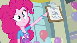 Size: 1920x1080 | Tagged: safe, screencap, pinkie pie, equestria girls, blue eyes, clothes, female, pink hair, pink skin