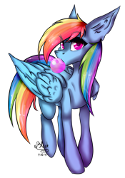 Size: 2000x2855 | Tagged: safe, artist:blackcloud2000, derpibooru import, rainbow dash, pegasus, pony, bubblegum, food, gum, palindrome get, simple background, solo, transparent background