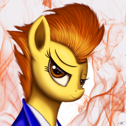 Size: 2000x2000 | Tagged: safe, artist:jeki, derpibooru import, spitfire, bust, looking at you, portrait, solo