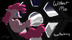 Size: 4000x2250 | Tagged: safe, artist:dragonwolfrooke, pinkie pie, earth pony, pony, international space station, moon, music, pink side of the moon, solo, space