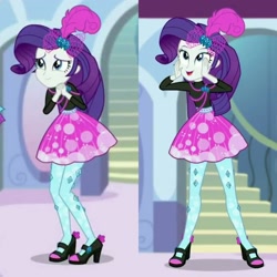 Size: 2048x2048 | Tagged: safe, derpibooru import, screencap, rarity, better together, display of affection, equestria girls, clothes, dress, feet, high heels, pantyhose, raritights, shoes, skirt, socks, sweater, turtleneck