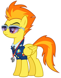 Size: 3000x3805 | Tagged: safe, artist:ready2fail, derpibooru import, spitfire, wonderbolts academy, .ai available, .svg available, adobe illustrator, clothes, drill sergeant, simple background, solo, sunglasses, transparent background, vector, whistle, whistle necklace