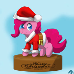 Size: 3000x3000 | Tagged: safe, artist:mopyr, pinkie pie, earth pony, pony, christmas, outfit, solo