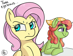 Size: 1174x900 | Tagged: safe, artist:notenoughapples, fluttershy, tree hugger, pegasus, pony, eyebrows, flcl, sweat