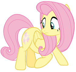 Size: 7400x7000 | Tagged: safe, artist:tardifice, fluttershy, pegasus, pony, the hooffields and mccolts, absurd resolution, booty call, female, glowing cutie mark, mare, plot, simple background, solo, transparent background, vector