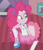 Size: 770x896 | Tagged: safe, derpibooru import, screencap, pinkie pie, better together, equestria girls, pinkie sitting, clothes, cropped, cute, female, hairband, pantyhose, shoes, skirt, solo