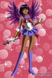 Size: 400x600 | Tagged: safe, artist:drachearannak-fc, derpibooru import, twilight sparkle, twilight sparkle (alicorn), alicorn, human, anime, base used, crossover, cute, dark skin, humanized, moe, sailor moon, sailor senshi, solo