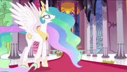 Size: 1920x1080 | Tagged: safe, screencap, princess celestia, alicorn, pony, celestial advice, discovery family logo, faic, majestic as fuck, royal guard