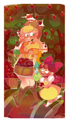 Size: 2300x3980 | Tagged: safe, artist:mili-kat, apple bloom, applejack, human, humanized