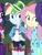 Size: 485x641 | Tagged: safe, derpibooru import, screencap, fluttershy, rainbow dash, rarity, sci-twi, twilight sparkle, better together, equestria girls, festival filters, animation error, beautiful, cropped, geode of super speed, hands on hip, magical geodes, offscreen character