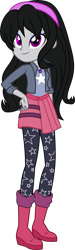 Size: 2241x7500 | Tagged: safe, artist:limedazzle, derpibooru import, oc, oc only, oc:silver trinket, equestria girls, boots, clothes, cute, equestria girls-ified, female, hairband, headband, pantyhose, request, shirt, shoes, simple background, skirt, smiling, solo, transparent background