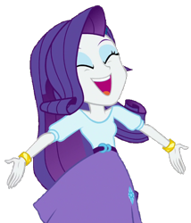 Size: 594x694 | Tagged: safe, artist:thebar, rarity, dance magic, equestria girls, spoiler:eqg specials, belt, bracelet, cute, eyes closed, eyeshadow, female, happy, jewelry, makeup, open mouth, simple background, smiling, solo, surprised, transparent background