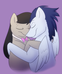 Size: 795x942 | Tagged: safe, artist:arcticwaters, octavia melody, soarin', earth pony, pony, duck shipping, shipping, soartavia, straight