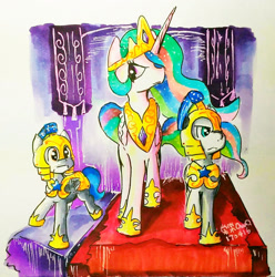 Size: 1541x1551 | Tagged: safe, artist:mr.candy_owo, princess celestia, alicorn, pony, female, guard, mare, traditional art