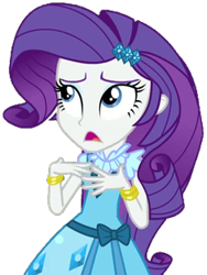 Size: 235x313 | Tagged: safe, artist:thebar, rarity, equestria girls, friendship games, bracelet, clothes, dress, female, gem, jewelry, open mouth, simple background, solo, transparent background