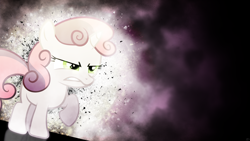 Size: 1920x1080 | Tagged: safe, artist:amoagtasaloquendo, artist:quanno3, derpibooru import, edit, sweetie belle, angry, lens flare, solo, update, vector, wallpaper, wallpaper edit