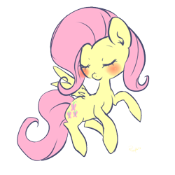 Size: 500x500 | Tagged: safe, artist:phyllismi, fluttershy, pegasus, pony, eyes closed, flying, simple background, solo, white background