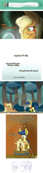 Size: 1098x4330 | Tagged: safe, artist:heir-of-rick, applejack, fiddlesticks, earth pony, monster pony, original species, pony, tatzlpony, alternate hairstyle, apple family member, bathing, comic, miss pie's monsters, tatzljack