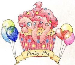 Size: 1024x894 | Tagged: safe, artist:yukimaki, pinkie pie, earth pony, pony, female, mare, misspelling, pink coat, pink mane, solo