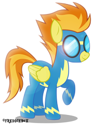 Size: 2243x3000 | Tagged: safe, artist:brony-works, derpibooru import, spitfire, goggles, simple background, solo, transparent background, vector, wonderbolts uniform