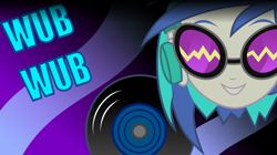 Size: 8000x4487 | Tagged: safe, artist:sir-teutonic-knight, derpibooru import, dj pon-3, vinyl scratch, equestria girls, music to my ears, rainbow rocks, absurd resolution, bust, portrait, record, solo, vector, wallpaper