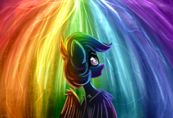 Size: 2800x1900 | Tagged: safe, artist:shido-tara, derpibooru import, rainbow dash, pegasus, pony, colored sketch, female, high res, mare, rainbow, sketch, solo