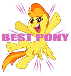 Size: 2803x3000 | Tagged: safe, artist:vectorfag, derpibooru import, spitfire, pegasus, pony, best pony, meme, simple background, smiling, solo, text, transparent background, vector, when you see it