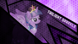 Size: 1920x1080 | Tagged: safe, artist:helsoul3, artist:theshadowstone, derpibooru import, twilight sparkle, twilight sparkle (alicorn), alicorn, pony, crown, crystallized, female, mare, solo, vector, wallpaper