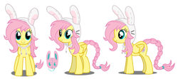 Size: 1280x566 | Tagged: safe, artist:flash equestria photography, fluttershy, oc, oc:cottontail, pegasus, pony, clothes, hoodie, solo, ultimare universe