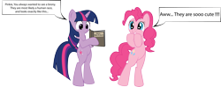 Size: 6517x2569 | Tagged: safe, artist:hoodie-stalker, derpibooru import, pinkie pie, twilight sparkle, earth pony, pony, unicorn, brony, duo, female, mare