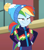 Size: 956x1080 | Tagged: safe, derpibooru import, screencap, rainbow dash, better together, equestria girls, holidays unwrapped, blizzard or bust, canterlot high, clothes, cropped, faic, female, hand on hip, jacket, outdoors, smiling, smirk, smug, smugdash, solo, toque, winter jacket, winter outfit