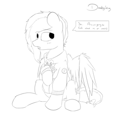 Size: 2523x2658 | Tagged: safe, artist:woonasart, derpibooru import, spitfire, black and white, clothes, grayscale, hoodie, monochrome, wonderbolts