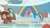 Size: 1280x720 | Tagged: safe, derpibooru import, screencap, rainbow dash, yona, pegasus, pony, yak, she's all yak, bow, cloven hooves, dance lesson, dancing, eyes closed, female, hair bow, mare, monkey swings