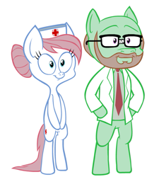 Size: 635x705 | Tagged: safe, artist:hotdiggedydemon, nurse redheart, oc, earth pony, pony, earth pony oc