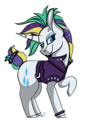 Size: 682x926 | Tagged: safe, artist:aquasongmlp1, rarity, pony, unicorn, it isn't the mane thing about you, alternate hairstyle, female, looking at you, mare, punk, raripunk, solo