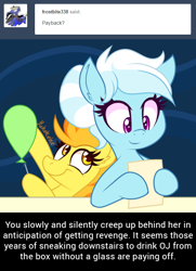 Size: 540x746 | Tagged: safe, artist:php92, derpibooru import, fleetfoot, spitfire, ask, ask spitfire the wonderbolt, balloon, balloon popping, popping, this will end in tears, tumblr