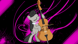 Size: 2560x1440 | Tagged: safe, artist:destroyer735, artist:huskyfan, derpibooru import, octavia melody, earth pony, pony, cello, musical instrument, solo, vector, wallpaper