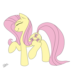 Size: 1024x1024 | Tagged: safe, artist:artponie, fluttershy, pegasus, pony, cute, dock, shyabetes, simple background, solo, white background