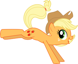 Size: 7415x6148 | Tagged: safe, artist:lman225, applejack, earth pony, pony, absurd resolution, bucking, kick, simple background, solo, transparent background, vector