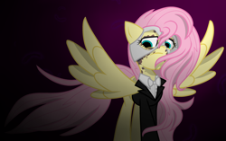 Size: 2700x1700 | Tagged: safe, artist:geraritydevillefort, fluttershy, pegasus, pony, bowtie, crossover, mask, masked, phantom of the opera, solo