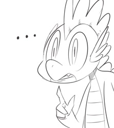 Size: 800x900 | Tagged: safe, artist:sunibee, spike, dragon, male, reaction image, solo