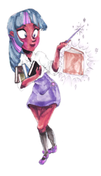 Size: 404x700 | Tagged: safe, artist:obizu, derpibooru import, twilight sparkle, human, humanized, solo