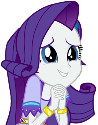 Size: 536x686 | Tagged: safe, artist:thebar, rarity, equestria girls, legend of everfree, bracelet, cute, female, jewelry, please, raribetes, simple background, smiling, solo, transparent background