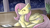 Size: 1920x1080 | Tagged: safe, artist:umiko-tan, fluttershy, pegasus, pony, chest fluff, ear fluff, earbuds, eyes closed, fluffy, mp3 player, prone, smiling, solo