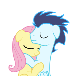 Size: 1300x1320 | Tagged: safe, artist:lunaticdawn, fluttershy, soarin', pegasus, pony, female, male, shipping, simple background, soarinshy, straight, transparent background