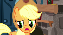 Size: 1280x720 | Tagged: safe, screencap, applejack, earth pony, pony, appleoosa's most wanted, animation error, solo