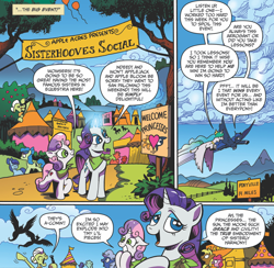 Size: 894x874 | Tagged: safe, artist:andypriceart, idw, granny smith, princess celestia, princess luna, rarity, sweetie belle, alicorn, pony, unicorn, sisterhooves social, spoiler:comic, spoiler:comicff38, female, mare