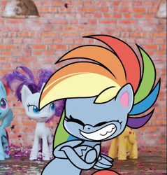 Size: 735x768 | Tagged: safe, derpibooru import, screencap, applejack, rainbow dash, rarity, earth pony, pegasus, pony, unicorn, my little pony: pony life, cropped, eyes closed, female, grin, mare, smiling